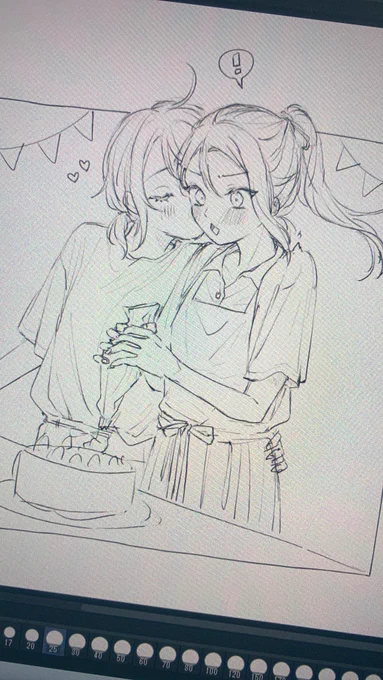 下描きで止まってるようりこ見つけた…カワイイじゃん… 
