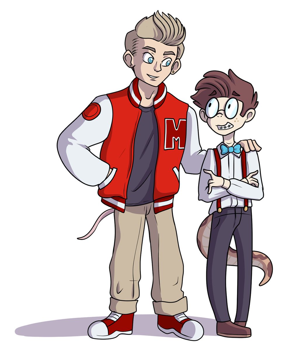TransformARTive's tweet photo. Happy #TFTuesday! I like the idea of size differences in relationships and transformation forms so thought I would show that here with a jock mouse and nerd snake shapeshifter. #TFEveryday https://t.co/9kxAL9IcSt