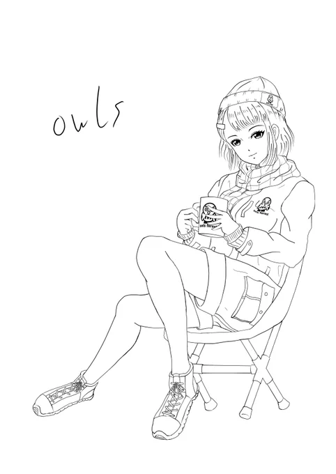 私のキャラをキャンプ女子な感じで描きました。  塗る予定は無いです。  皆さん、今日も1日お疲れ様でした。  それではおやすみなさい、良い夢を💤  #イラスト #イラスト好きな人と繋がりたい #みんなで楽しむTwitter展覧会  #キャンプ #CLIPSTUDIOPAINT  #絵描きさんとつながりたい