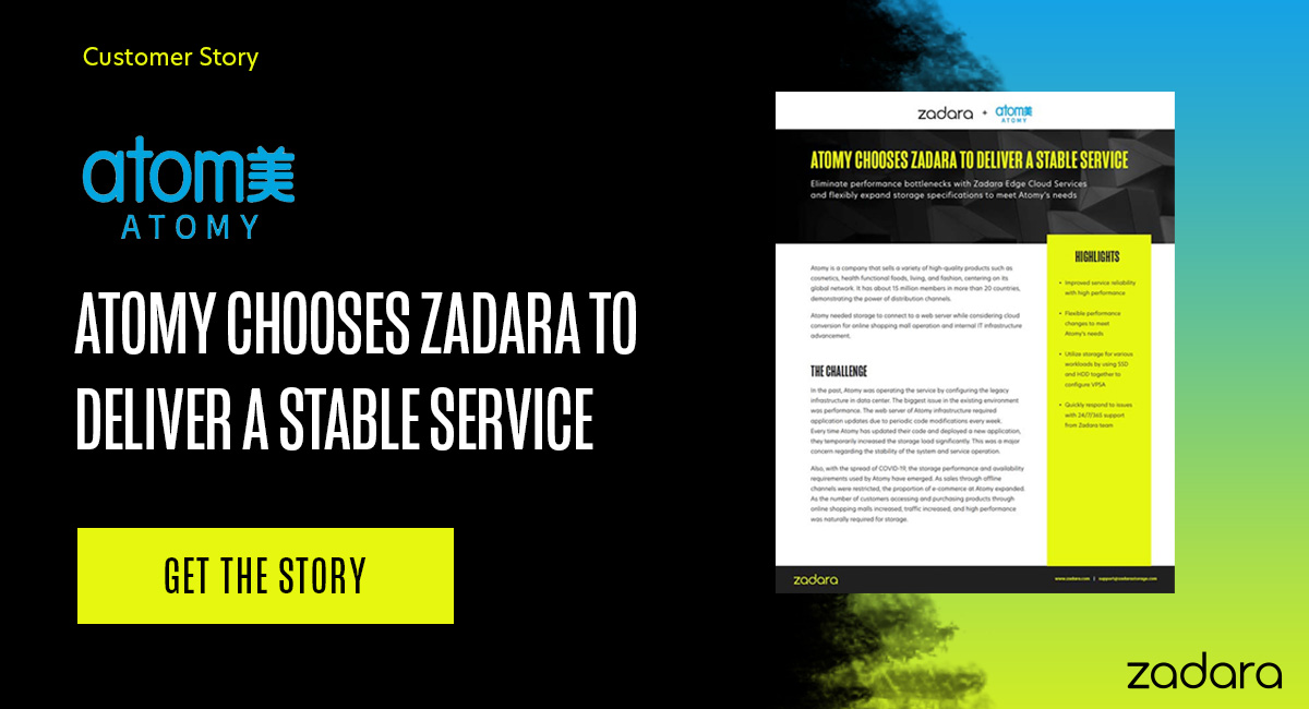 Zadara's tweet photo. Find out how Atomy Worldwide Eliminated performance bottlenecks with Zadara Edge Cloud Services. Get the full story now -
https://t.co/Neq4hamWNb
#edgecloud #cloud #perforamnce #cloudservice https://t.co/sOP5qxqyaX