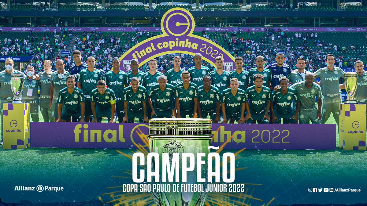 CAMPANHA IRRETOCÁVEL, TÍTULO INÉDITO E CAMPEÃO #EmCasa 🏆 O @Palmeiras é CAMPEÃO da @Copinha 2022 #AllianzParque #CasaDoVerdão