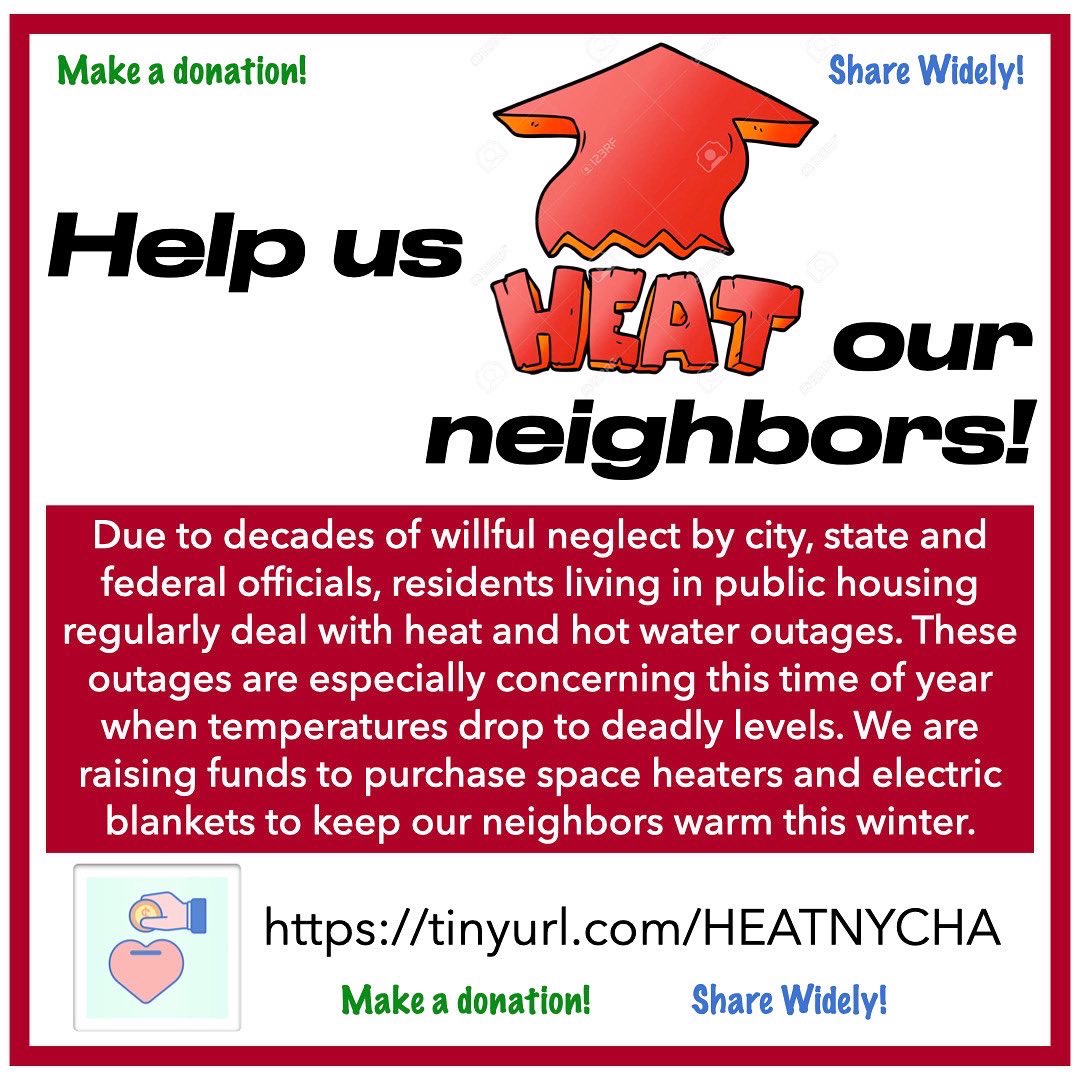 Please donate if you can, and share widely!

Tinyurl.com/HEATNYCHA
