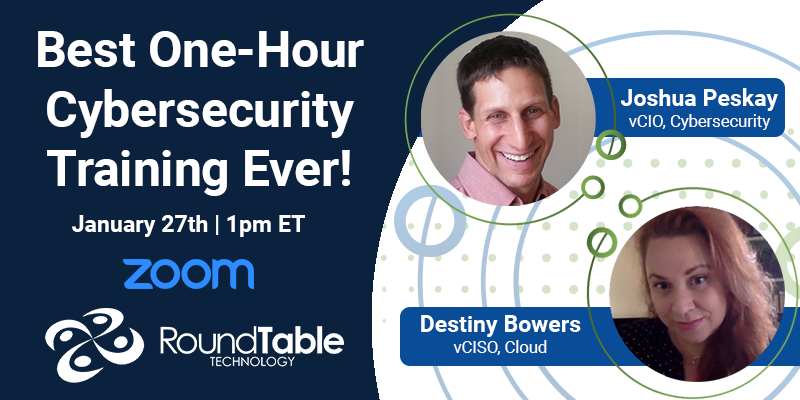datto's tweet image. Start the new year right with the 6th Annual "Best Free 1-Hour Cybersecurity Awareness Training Ever” taught by our partner, @RoundTableIT’s nationally recognized #cybersecurity experts for nonprofits. Reminder: Save your seat ➡ okt.to/N7cCRV
#nonprofit #TechforHumans