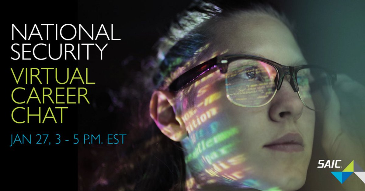 CorporateGray's tweet photo. Learn more about National #Intel positions at @SAICjobs National Security Virtual Career Chat.
Visit https://t.co/C5nPoTzlVL to register today.
#NationalIntelligence #IntelJobs #SAIC https://t.co/fjds2Owf3u