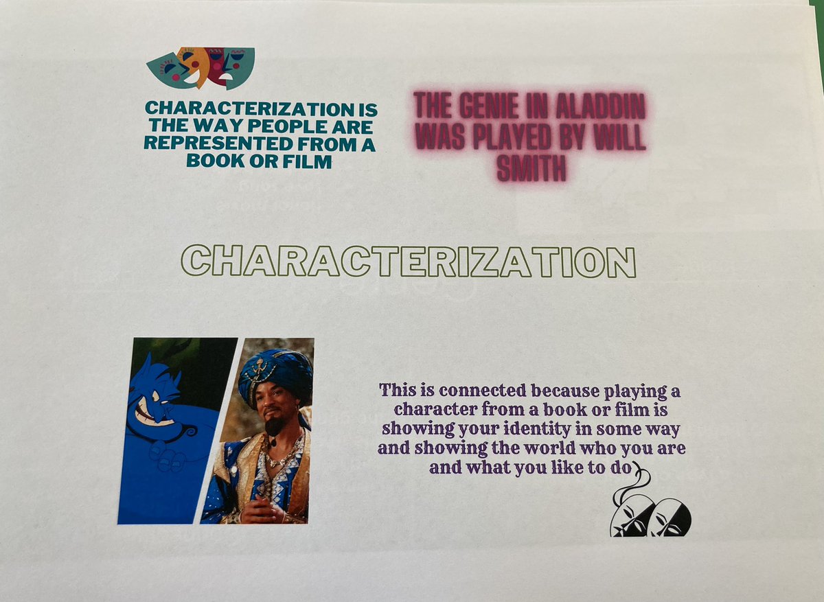 ebonwing's tweet photo. When teaching #MSDrama why only teach performance? #grade6drama Ss @ICSAddis made connections b/t terminology and our #globalcontext #identitiesandrelationships by making posters @calstuart76 #icsaddismslearns https://t.co/CTjOPDrCX7
