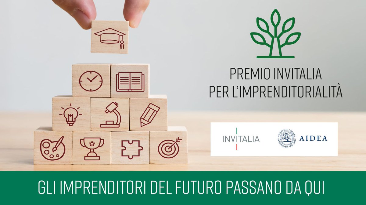 🏆🎓Il #PremioInvitalia è rivolto agli studenti di tutti i corsi di laurea delle #università italiane. In palio 3.000 euro e un tour presso un incubatore di #startup per la migliore idea di impresa operante nel settore green. 

➡️Vuoi saperne di più? bit.ly/3H2GHzw