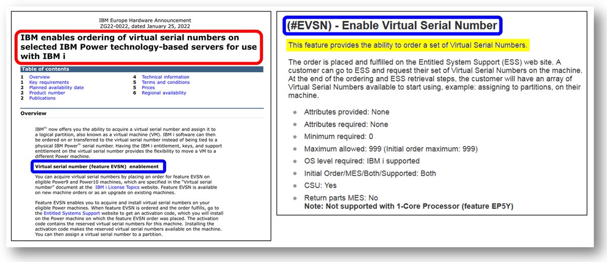 PowerSystems_i's tweet image. Annonce de la nouvelle fonction Virtual Serial Number (VSN) sur IBM i permettant de disposer d&apos;un n° de série différent pour chaque partition d&apos;un même système.
Cela permet la migration d&apos;une VM d&apos;un système vers un autre sans contrainte de n° de série.
poweribmi.fr/news/