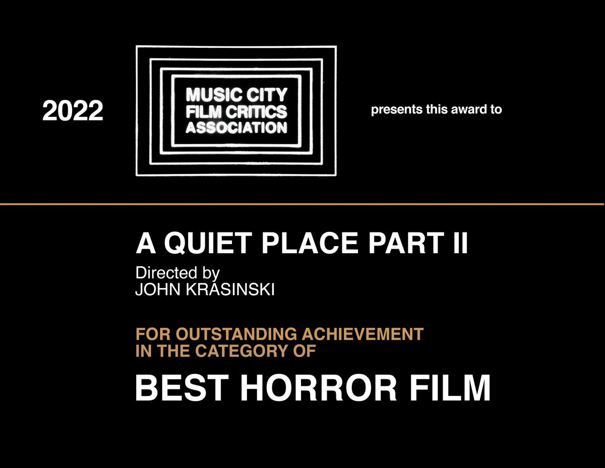 Our winner for Best Horror Film is...

A Quiet Place Part II (@quietplacemovie)

#MCFCAawards