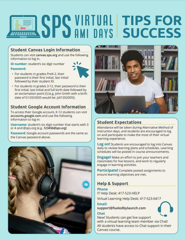 officialSPS's tweet photo. Screenshots + save this for tips on how to help your student be successful virtually this week 👇

We'll see you on Canvas. https://t.co/CX2R8jBapy