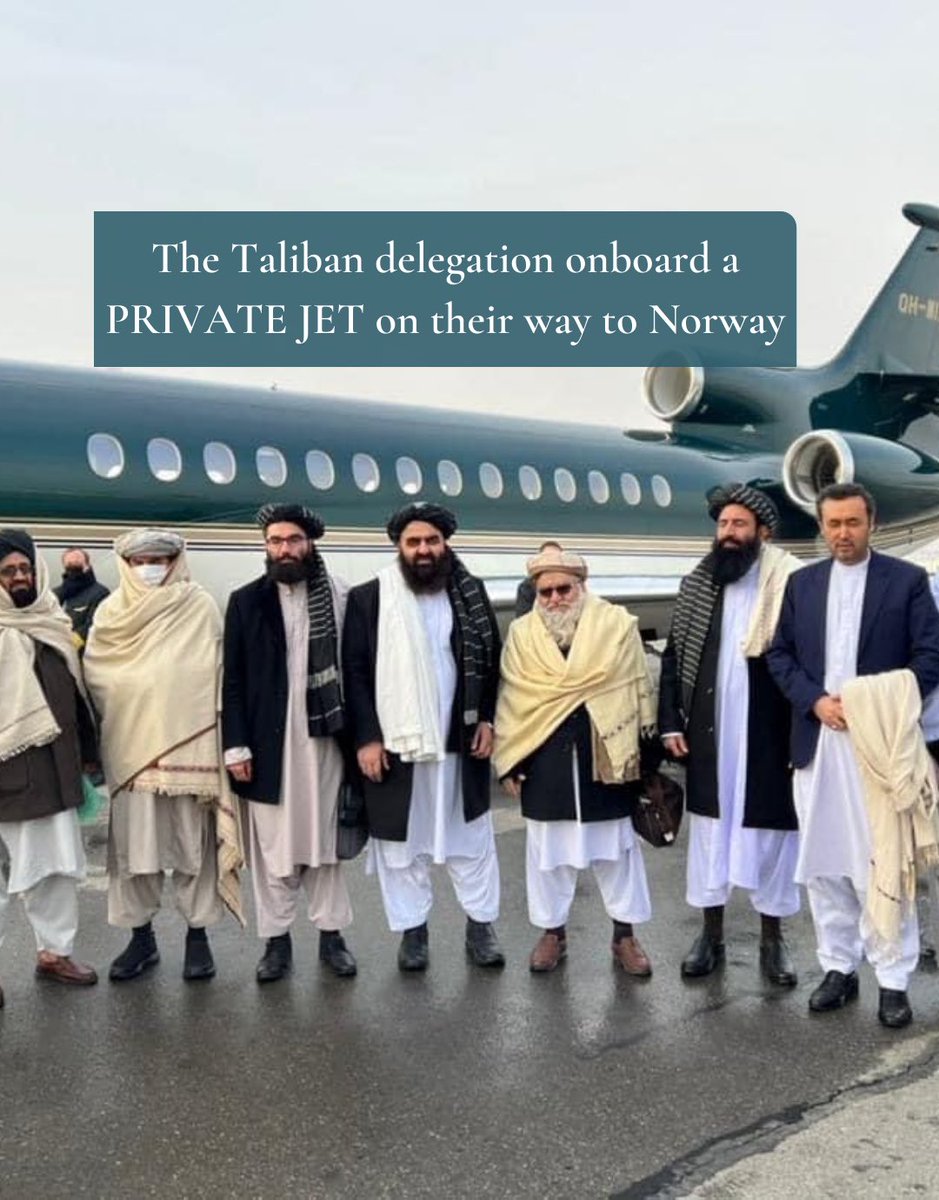Private jet cost 3.5M NOK, &amp; the total cost of accommodation for the Taliban was 7M NOK. This is all paid from people’s tax money. 

How do you feel about ur money being spent to provide a VIP accommodation for war criminals who took responsibility for the death of 10 🇳🇴s in Afg?