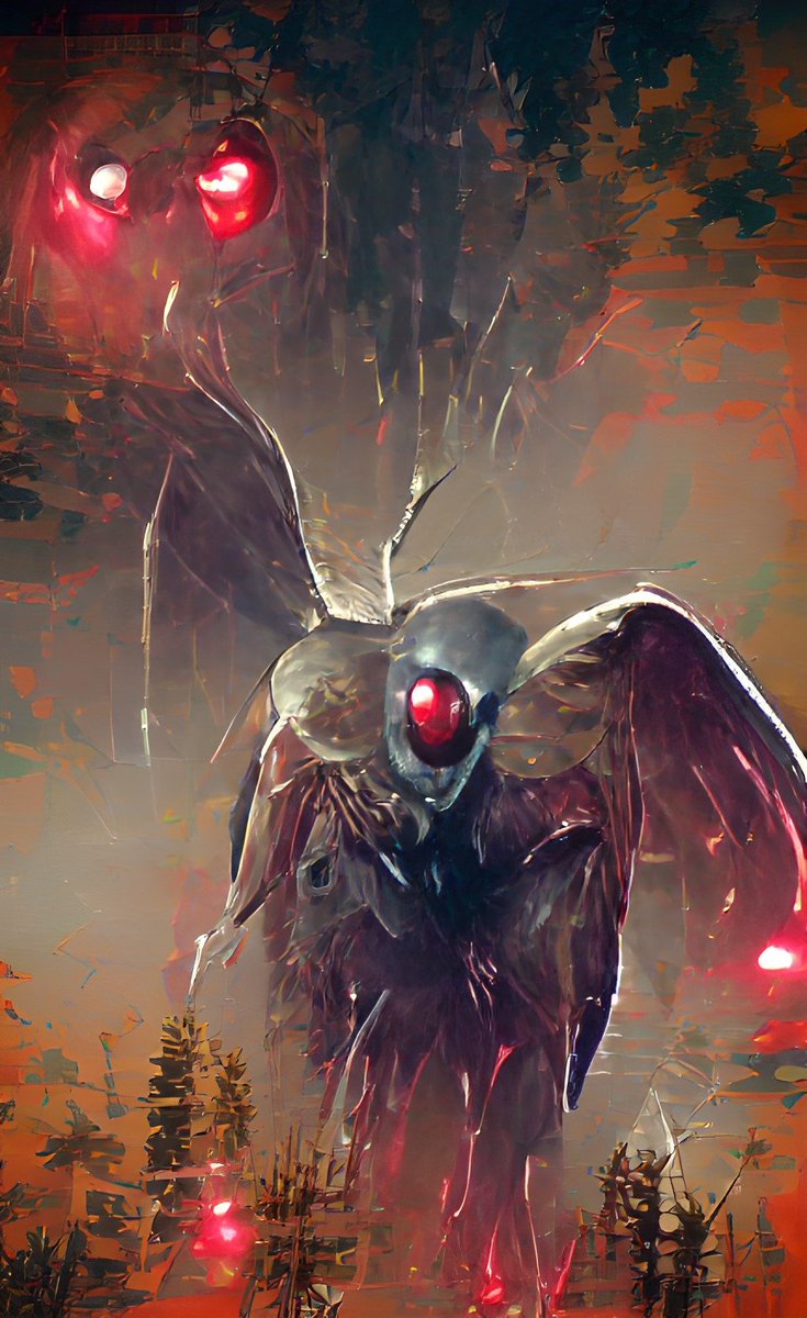 warpedfilms's tweet photo. Not a bad job from the #AI attempting #mothman! https://t.co/uqHAxY3dPq
