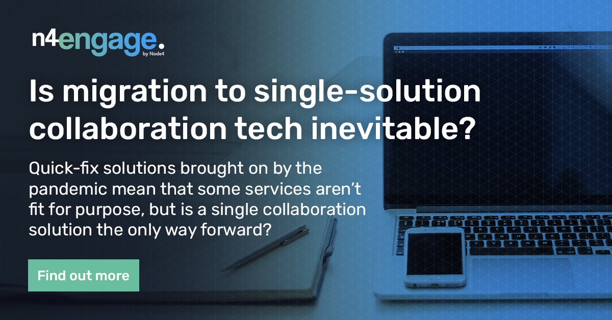 With legacy IT, quick-fix pandemic solutions and new service demands to meet, organisations feel like a complete collaboration option is essential. But there is an alternative - find out more in our blog. bit.ly/3qVymYK
#N4Engage #Node4 #Cisco #Webex #Teams