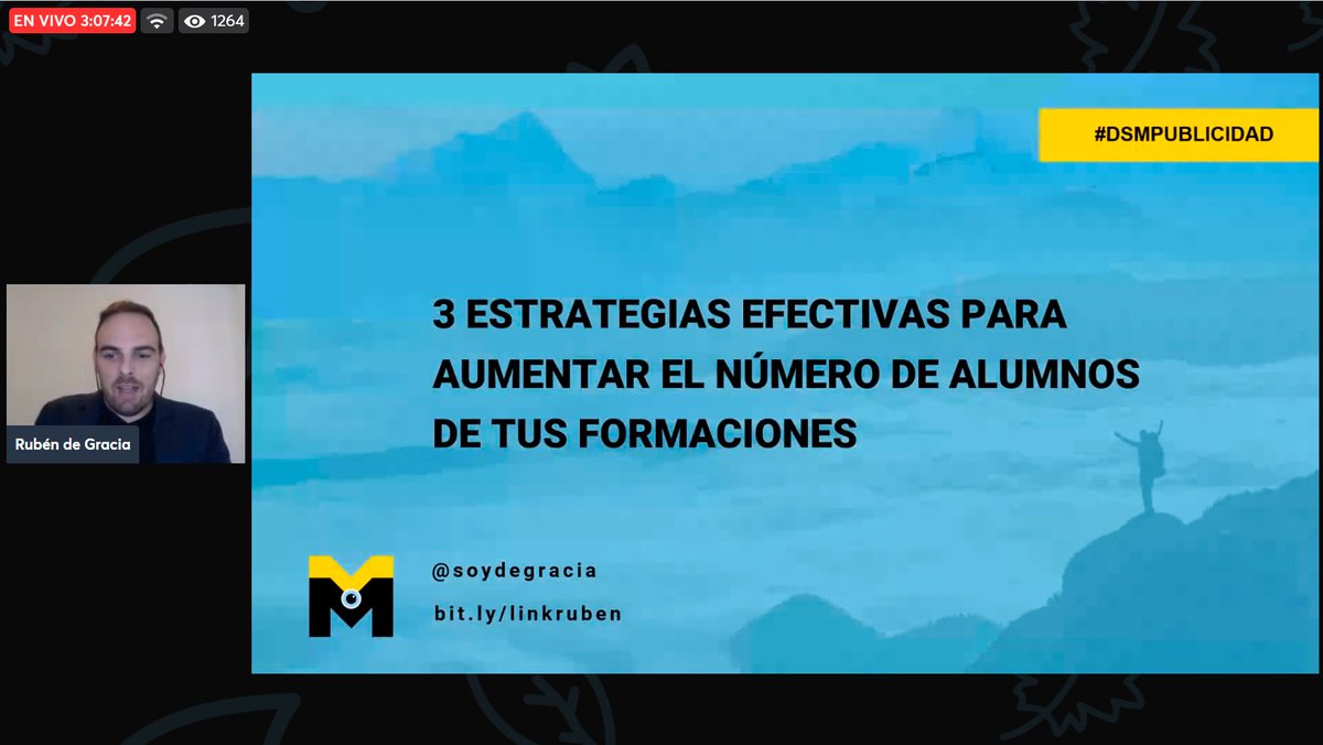 miguelfloro's tweet image. Comienza la ponencia de @soydegracia que nos enseñará cómo conseguir más alumnos para nuestras formaciones en el #DSMPublicidad