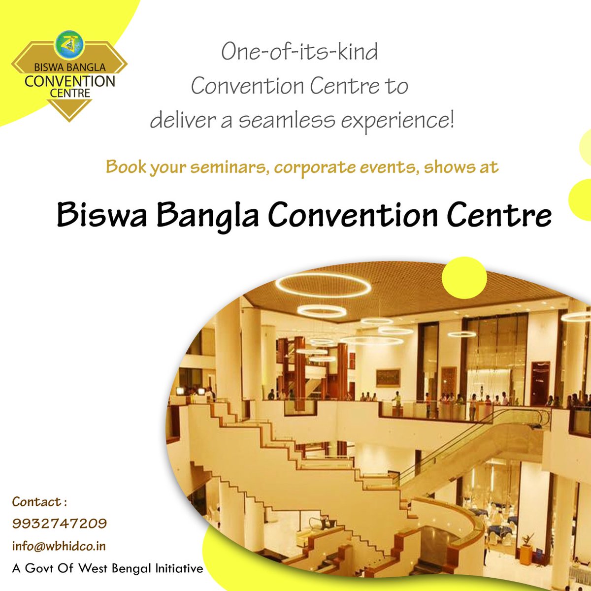 AsokeKumarRoy7's tweet photo. Bookings open for Biswa Bangla Convention Centre for seminars, corporate events, shows and much more! Arrange your events at a premium Convention Centre with world class facilities! 

Contact - 9932747209, info@wbhidco.in
#booknow #conventioncenter #newtownkolkata https://t.co/NIw17sUvf3