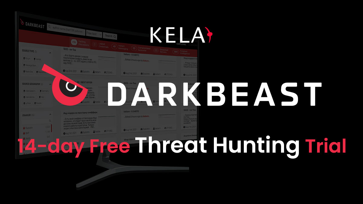Intel_by_KELA's tweet photo. Try DARKBEAST - our industry-leading threat hunting and research product!
Leverage the power of KELA’s dark web security data lake and insights to investigate and analyze threats in real-time.
Get your free trial now: 
https://t.co/8JMNXasLcf. https://t.co/SOgdFXF0Bv