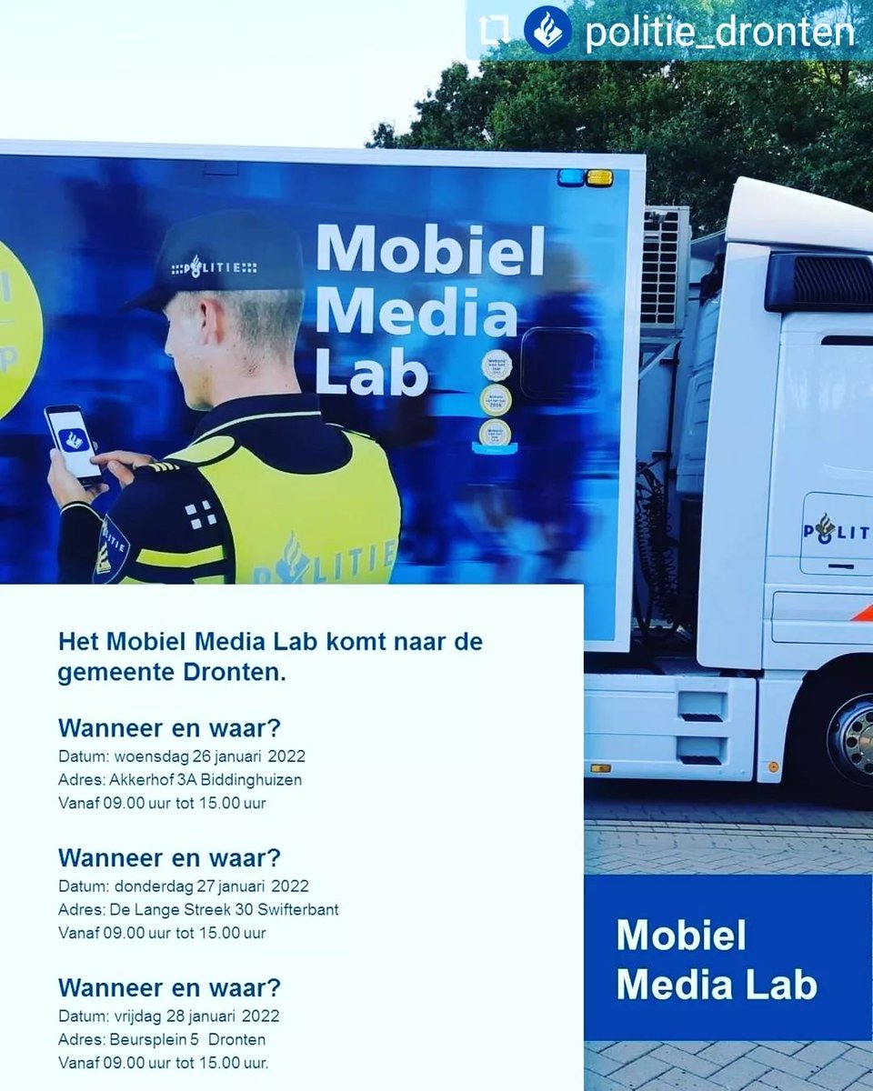 Vanaf morgen gaan we drie dagen toeren door de gemeente #Dronten #biddinghuizen #Swifterbant met <a href="/POL_Dronten/">Politie Dronten</a> en @JA_Dronten