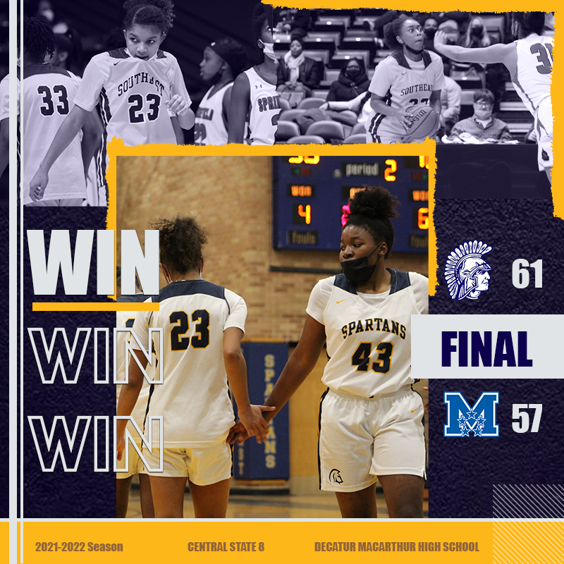 We got a HUGE win last night in our rescheduled matchup again Decatur MacArthur. <a href="/mehundrew/">Diavian Mehundrew💫</a> let all scorers with 28 points and <a href="/MarisaGant9/">Marisa Gant</a> 19! We currently sit in 3rd place in the CS8 with a record of 8 and 4. #eastside