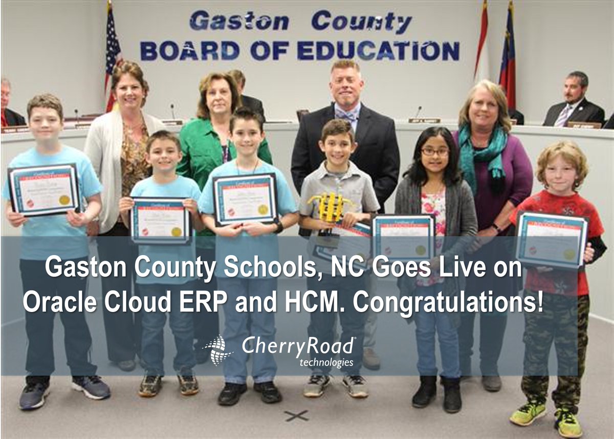 Gaston Schools goes live on #Oracle #Cloud #ERP and #HCM. 
A big cheer to <a href="/Gaston/">Gaston Annebicque</a>’s and CherryRoad's team who partnered in this digital transformation journey.
