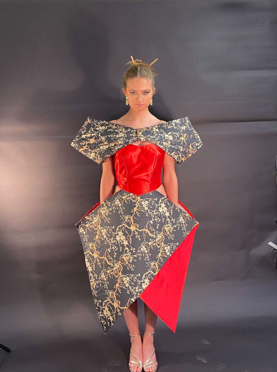 FashionPc's tweet photo. Exciting work is coming to fruition in the Fashion and Textiles department. Well done to Amelia Burgess on your final piece! Absolutely stunning and fit for London Fashion Week! Superb! https://t.co/KbfFF72dF6