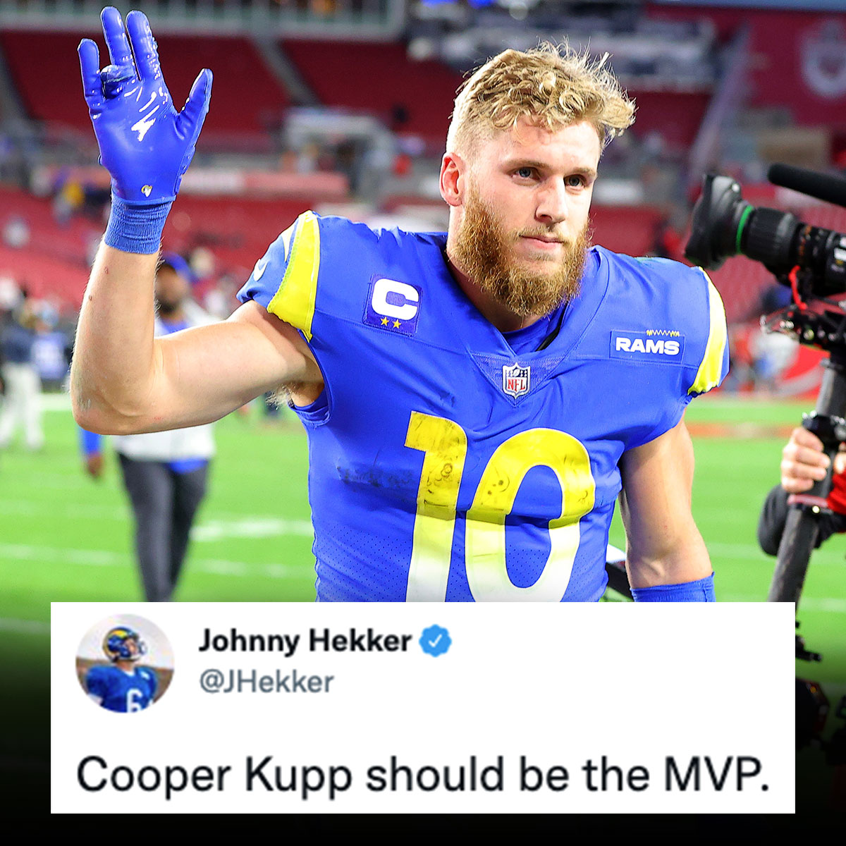 SNFonNBC's tweet photo. Cooper Kupp for MVP? 👀

#RamsHouse https://t.co/hoPYXEu2Hl