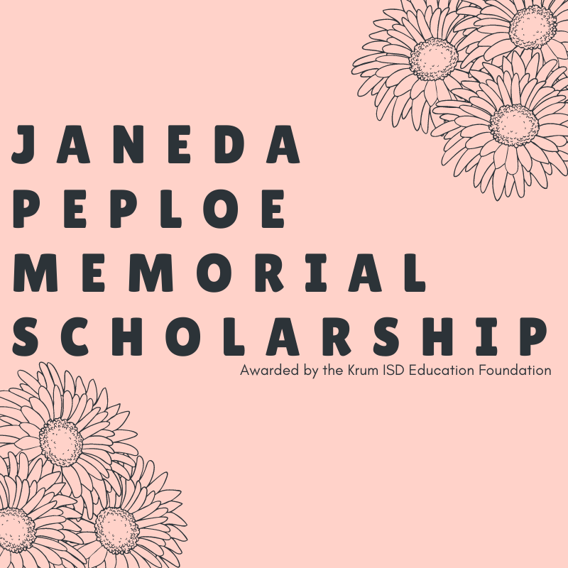 The Janeda Peploe Memorial Scholarship is a $1,000 scholarship awarded to a <a href="/KrumHighSchool/">Krum High School</a> Senior who exemplifies citizenship, leadership, and scholarship to help fund their pursuit of higher education!
Applications are due by February 4th!

>krumisdeducationfoundation.org/application-fo…