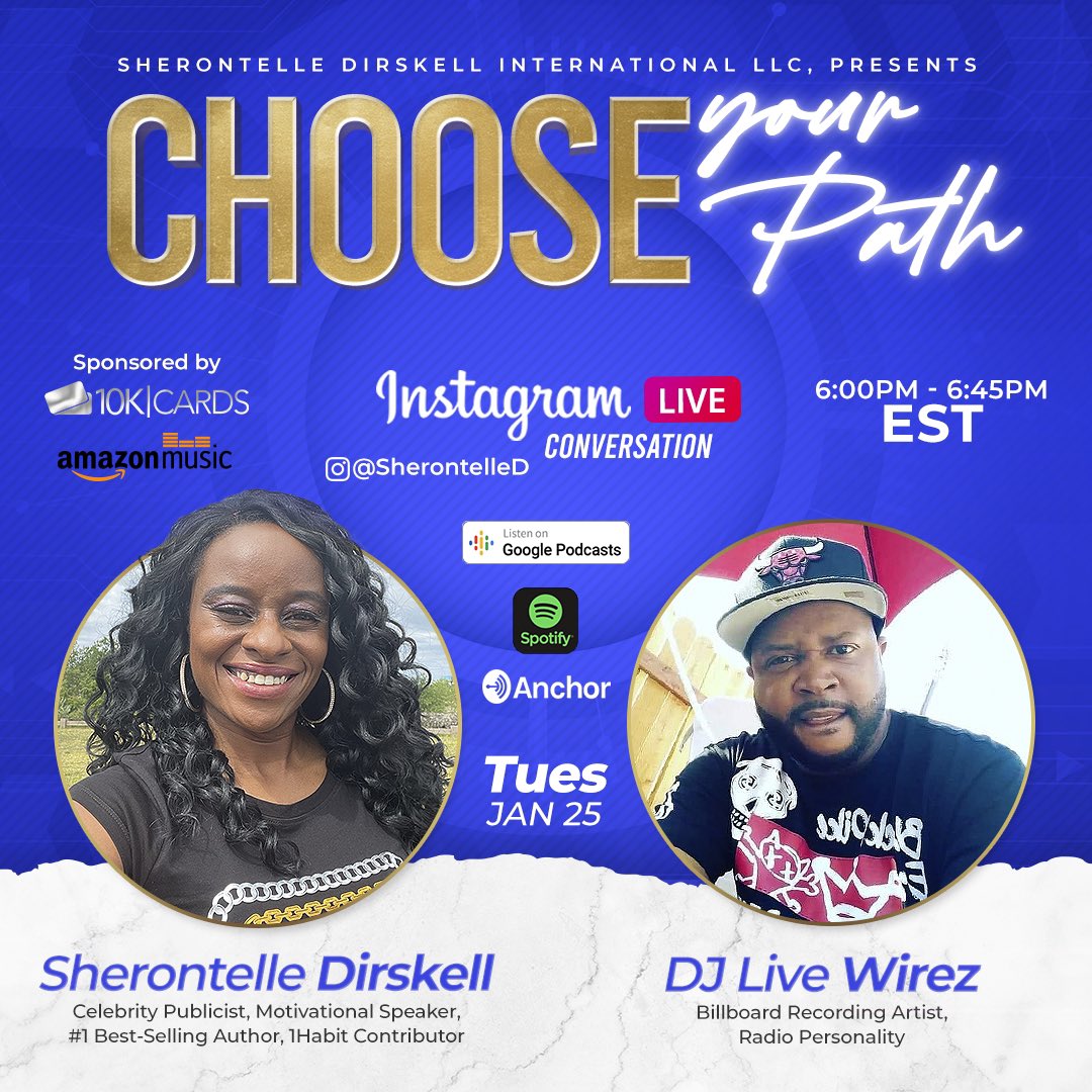 Join Us LIVE TODAY AT 6 pm EST as I have a talk with <a href="/LIVEWIREZRADIO/">KEITH SLIGH</a> on INSTAGRAM LIVE <a href="/SherontelleD/">Sherontelle Dirskell</a>  #podcast #LiveStreaming #DJ #Music #Radio #tuesdayvibe #Instagramlive