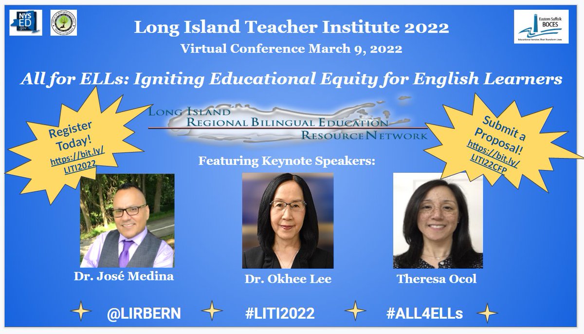 KelleyCordeiro's tweet photo. There is still time to submit a proposal for #LITI2022 @LIRBERN and/or register to attend this #FREE #VIRTUAL event
All for ELLs: Igniting Educational Equity for English Learners #ALL4ELLs
#SubmitProposal ~ https://t.co/gvEpt214P1
#Register ~ https://t.co/83ky1okxhb https://t.co/qJfLdupTY9
