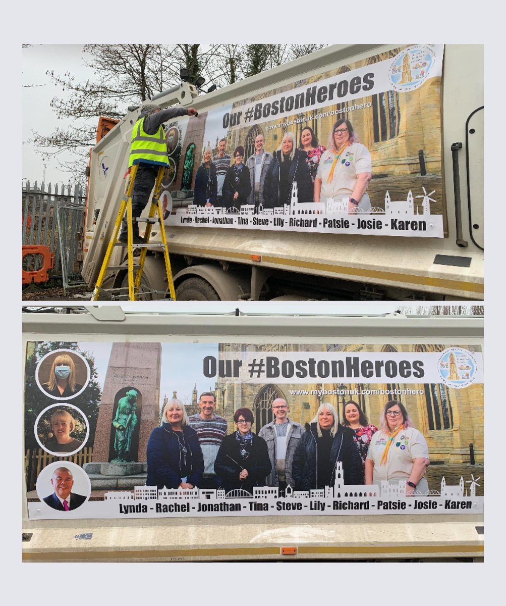 Bostonboro's tweet photo. Today we expand on our celebrations of our #BostonHeroes, by sharing their success we have worked with @Roadvert to install artwork on two of our refuse vehicles to show our appreciation and support which can be carried across the Borough 

#ThankYou #OurHeroes #EHCprogramme https://t.co/2hei8Ji4vP