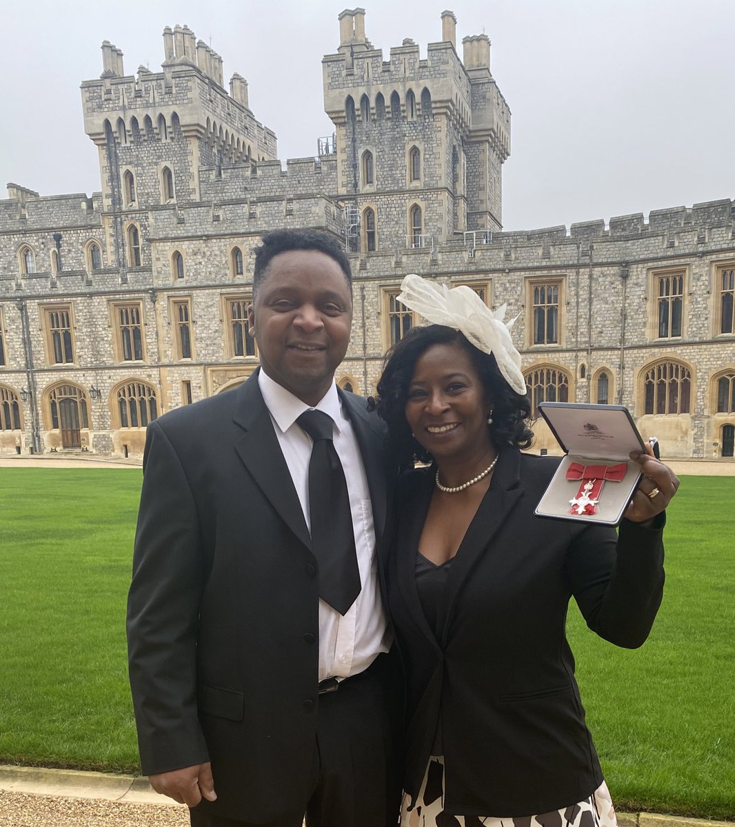 First part of my day with hubby at #WindsorCastle collecting this 👇🏾👇🏾👇🏾#MBE for services to Dance.