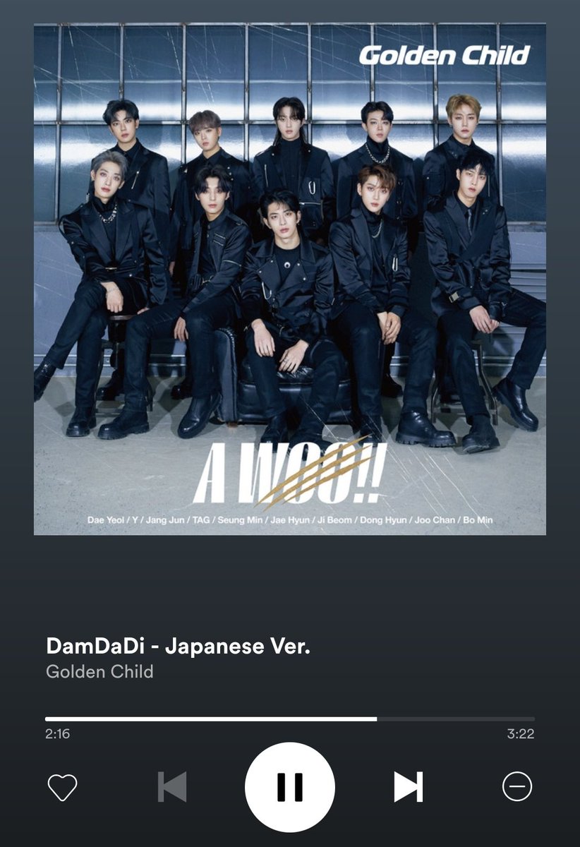 joyjoynesss's tweet photo. The Damdadi Japanese version is just wow. Same music, same person singing, but different feels. It's like the Korean version is sung by a cute child while the Japanese version is sung by a matured guy. 😅 #AWOO #GoldenChild #골든차일드 #ゴールデンチャイルド https://t.co/GhHtLY8MTR