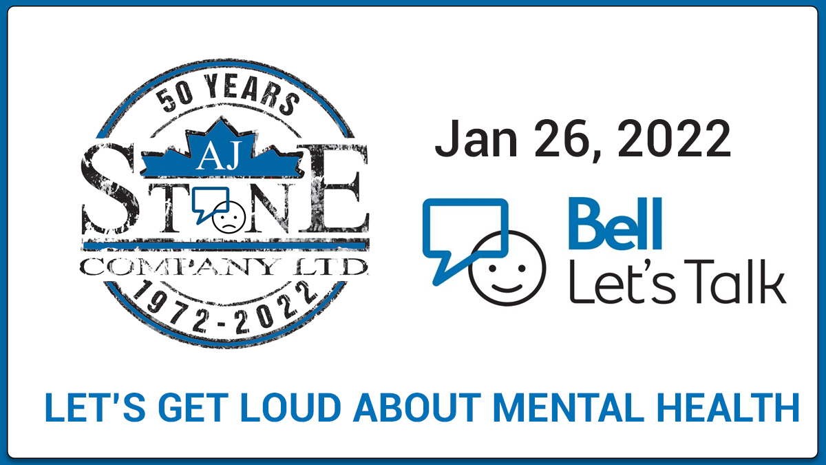 AJStoneCompany's tweet photo. Reminder: Join in tomorrow for Bell Let's Talk Day!

A.J. Stone will be supporting #BellLetsTalk day with a donation for each retweet of our tweet tomorrow! https://t.co/2uRXHcYRG1