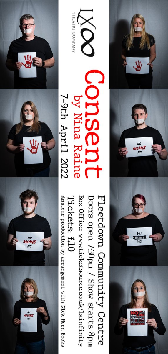 LXInfinityDrama's tweet photo. Consent by Nina Raine. 7-9th April at Fleetdown Community Centre. Adjudication night Saturday 9th for @KentDrama Festival. Tickets can be purchased at: https://t.co/7vGJREm7Pq https://t.co/WOYVMbzJJo