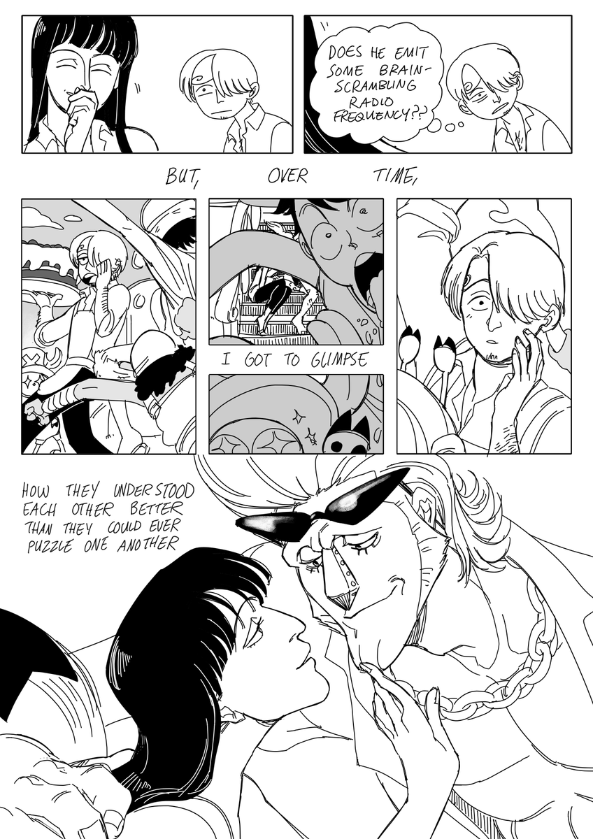 A short comic about Franky & Robin / Frobin, told through the lens of a boy who didn't realise how much he needed a positive relationship model. [#ONEPIECE] 