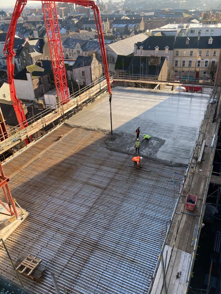 Clancy_Drangan's tweet photo. We are delighted with progress on the Mercy hospital Cork project as we poured the 2nd floor deck which completed enabling works to allow for the commencement of the LGS structure. Well done to all on hitting our milestones to date.#Clancy #Builtonpartnership #Mercyhospital #Cork https://t.co/mgowL8seBb