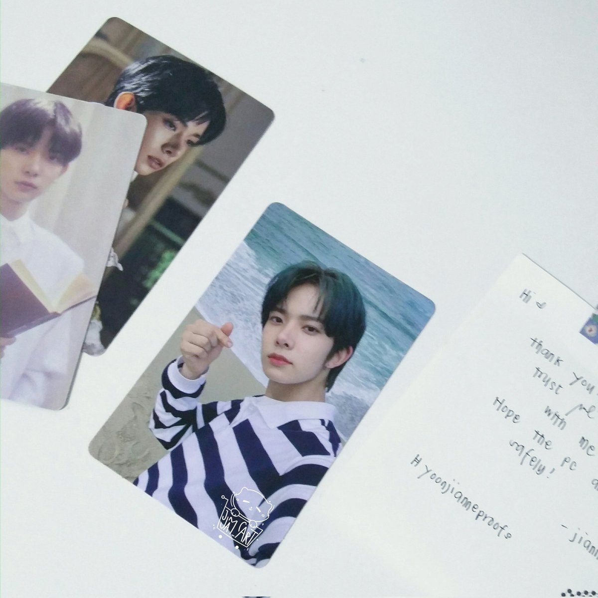 jjam_cart's tweet photo. . . ⇢#jjam_mails ˎˊ˗ ꒰ 📎 ꒱
              from: @yoonjianne ☁︎°.•

　.｡.:*☆ i almost forgot but aaaaa hee safely came home na po pala ^^ thank you so sooo much for trading with me po ❤ i hope u safely received sunoo as well ^__^ https://t.co/iueNfLgG4P