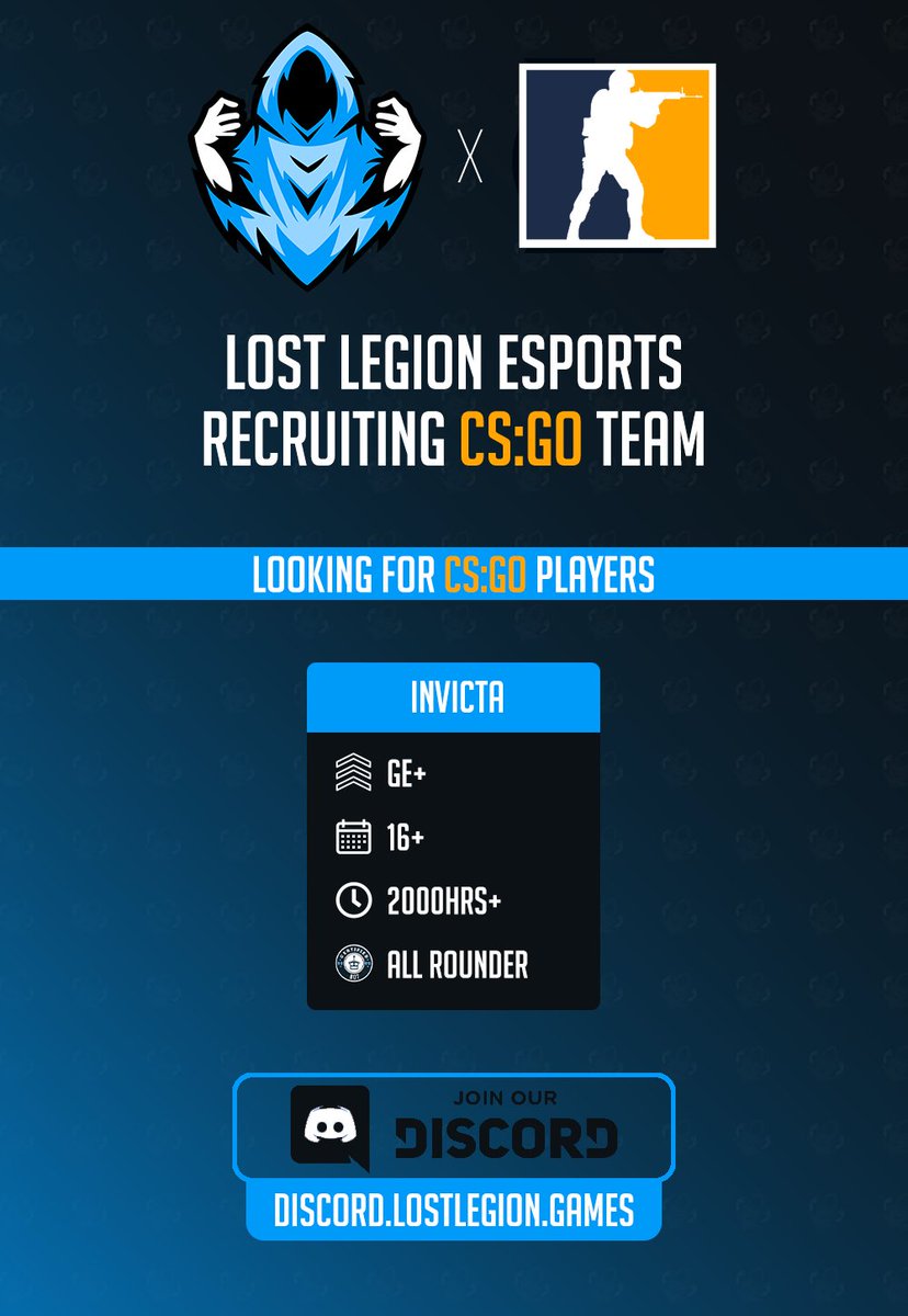 Good day fellow gamers
LLE is looking for some csgo players. 
Interested in joining a good team and organization, then feel free to join us in our Discord or contact me privately. Hope to see you soon.