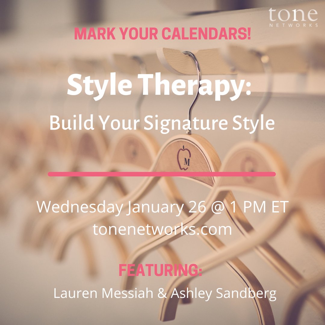 You know that feeling when wear an outfit and it just feels right? When you know you can own the room and exude confidence?

Please join us for Tone Talks tomorrow at 1 PM ET to learn how to feel that more often! hubs.ly/Q012R2J-0 
#setthetone #stylemakeover #confidence