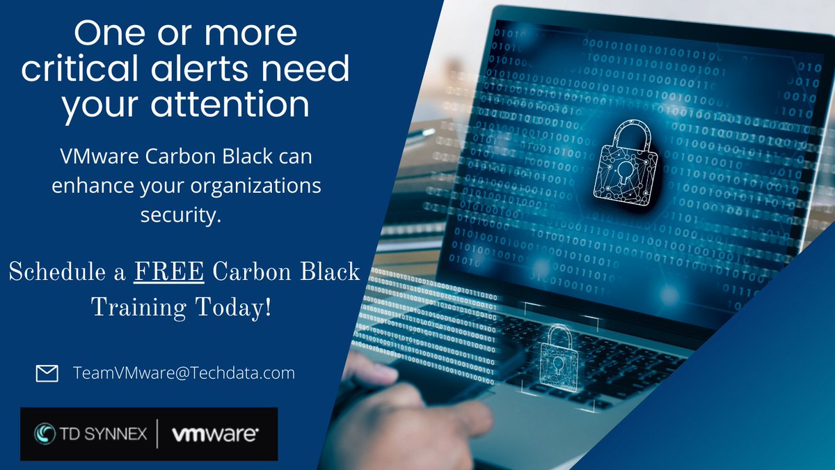 TechDataSecInf's tweet image. .@VMware Carbon Black Workload can reduce the attack surface &amp;amp; protect critical assets with purpose-built workload protection for the modern data center. Join us for FREE training on Carbon Black Workloads &amp;amp; get started on the right path to protection: ms.spr.ly/6011ZN5ZJ