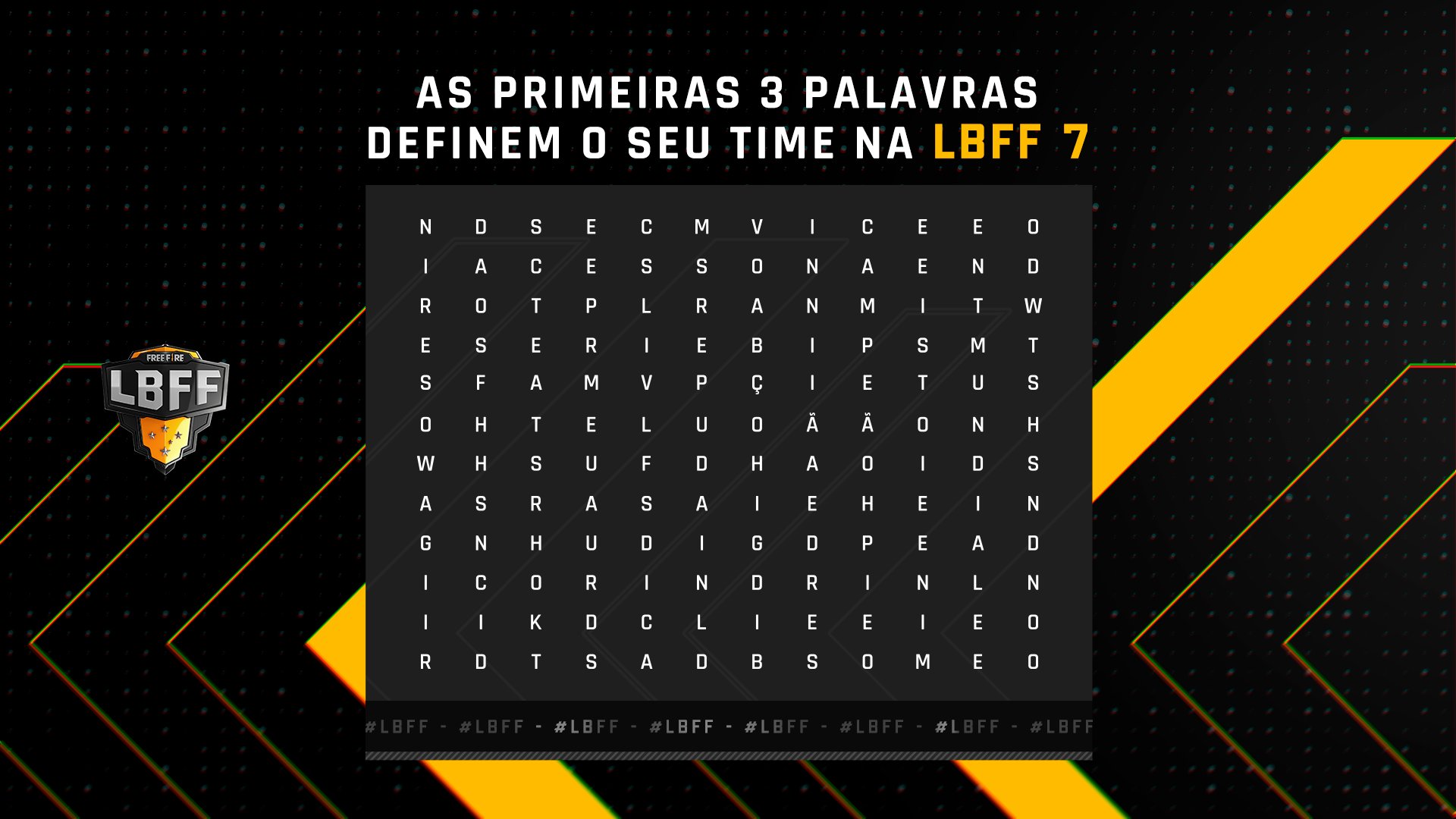 Free Fire Esports Brasil on X: Tô com vontade de fazer uma brincadeira  valendo CODIGUIN! 🥱 Bora jogar um caça-palavras da #LBFF, minha tropa?  Quero ver quem é que consegue achar todas