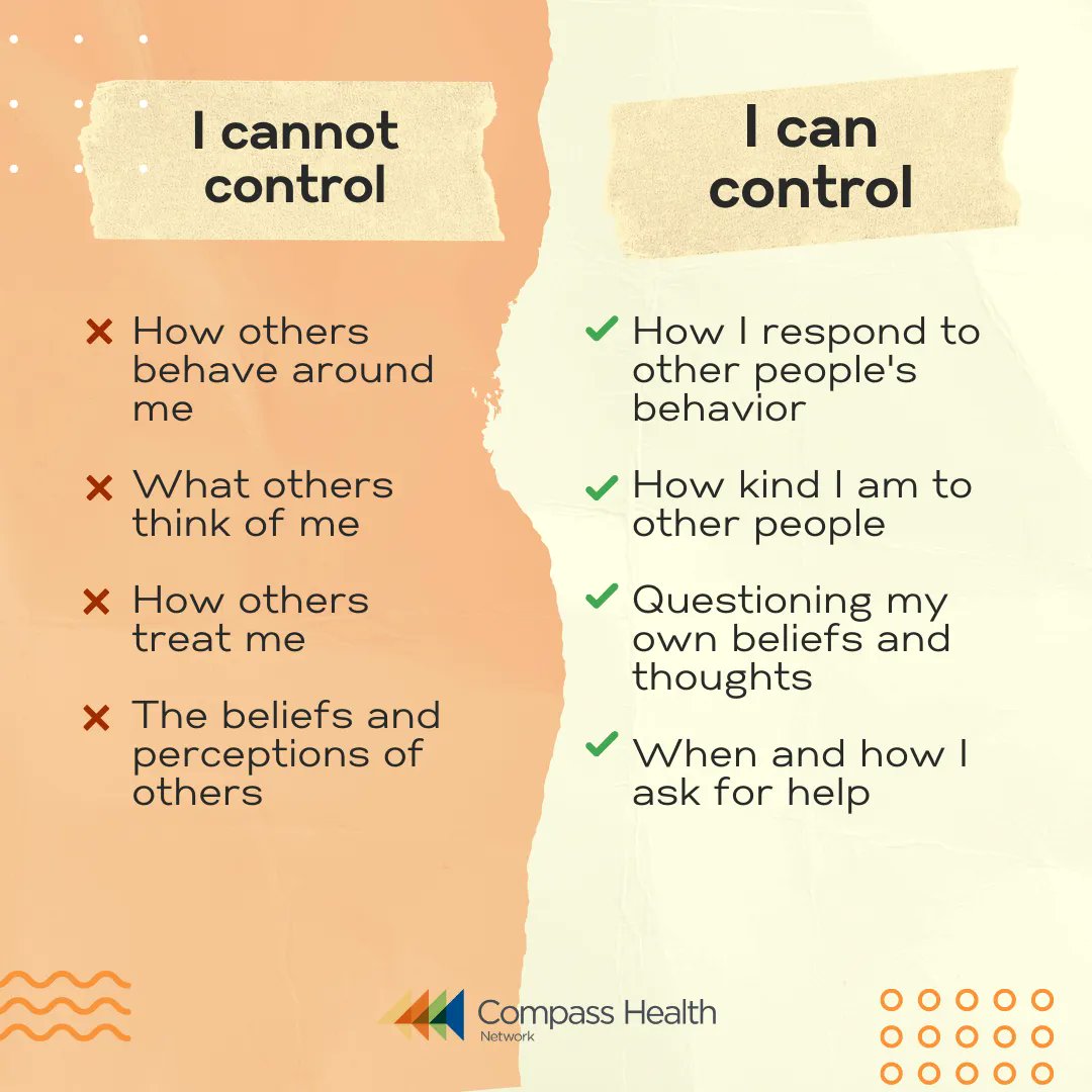 You cannot control what others say, do, or think, but you are in charge of your own thoughts, beliefs, and actions!