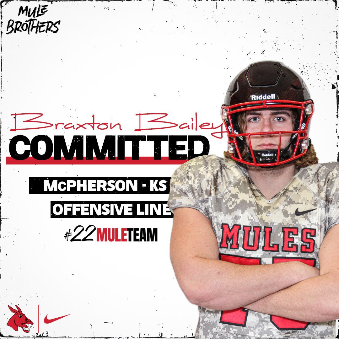 BraxtonBailey9's tweet photo. 100% Committed!!⚫️🔴 GO MULES!!
@CoachLueds @UCMFootballTeam https://t.co/KrrTyY30vk