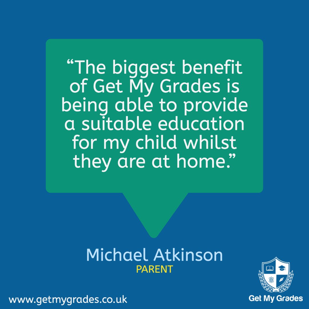 Testimonial of the Week 💬
This weeks chosen testimonial is from Michael Atkinson, who uses the Get My Grades platform to help him to homeschool his daughter. bit.ly/2RbskhT