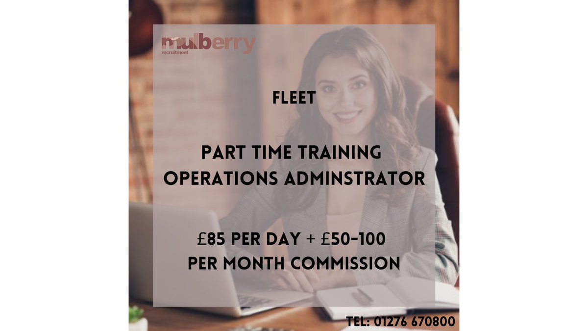 New role available in Fleet 😁 

Apply now on our website > mulberryrecruitment.co.uk/job/part-time-…

 #jobsinfleet #administrator #applynow