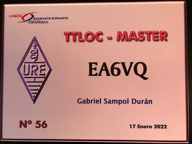 Just got from URE the TTLOC-Master V-U-SHF plaque Nr. 56

Information about the TTLOC award at diplomas.ure.es/diplomas/ttloc…