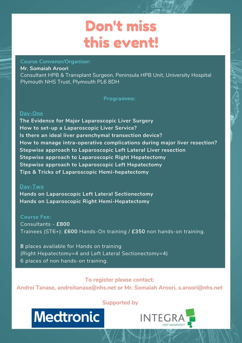 AndreiTanase84's tweet photo. 🔥2022 Dates for the UK's only 🏥😷Hands-On Cadaveric Major Hepatectomy Course 🔥Spaces filling up quickly! Signup via email or our @Medik_Ed platform. https://t.co/nWGel56MvF @somaiaharoori @MedtronicUK @Augishealth @AUGISt_UK @asgbi @OmarMownah @Pete_Labib https://t.co/t3GOZSgzw3