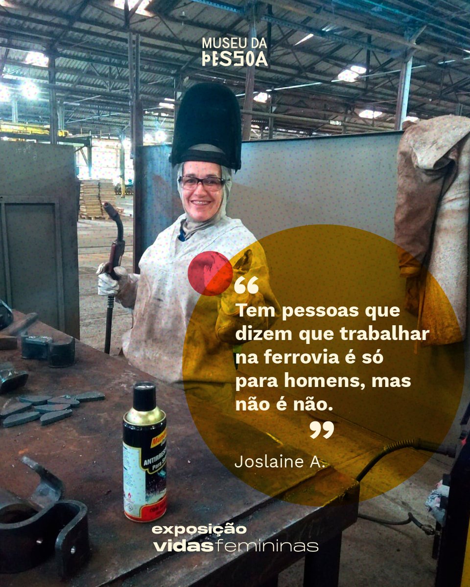museudapessoa's tweet photo. Joslaine conta na exposição Virtual Vidas femininas como se tornou Ferramenteira do Terminal de Ponta Grossa da Rumo, uma das únicas mulheres na função em que trabalha. Conheça sua história: https://t.co/bdnsSVPLWB

#VidasFemininas https://t.co/G9V3lhcHb9