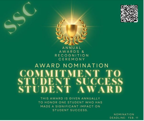 Do you know an outstanding student who has impacted your success? 🤔Nominate them today for the Commitment to Student Success Student Award! 🏆