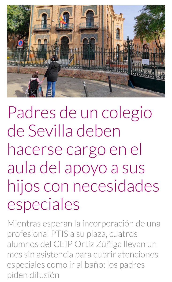 🤬 VERGONZOSO Y LAMENTABLE🤬
¿Qué pasa <a href="/JuanMa_Moreno/">Juanma Moreno</a>❓😠😰
La situación es INTOLERABLE👉Padres de un colegio de #Sevilla deben hacerse cargo en el aula del apoyo a sus hijos con necesidades especiales🙇
Exigimos una respuesta YA‼️
🤬#TresAñosDeRetroceso
sevillasolidaria.sevilla.abc.es/noticias/padre…
