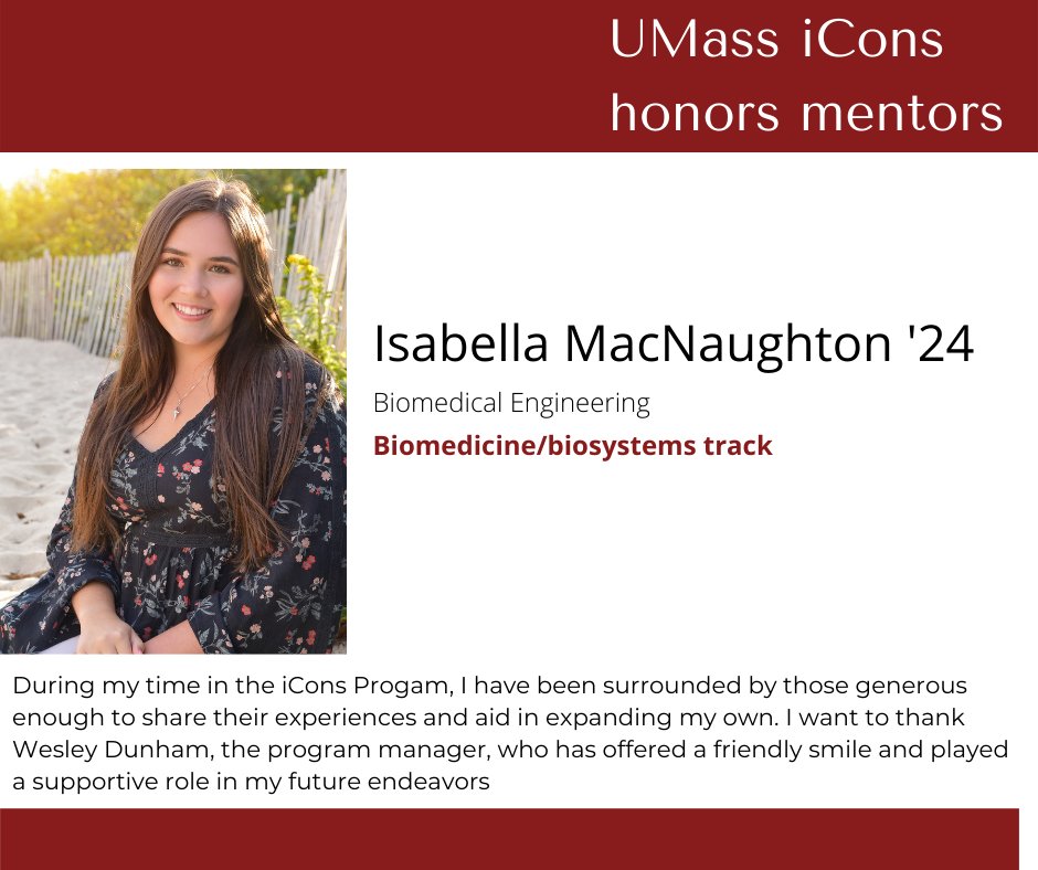iConsUMass's tweet photo. January is National Mentor Month and @UMassAmherst iCons sophomore, Isabella MacNaughton, is recognizing the iCons program manager, Wesley Dunham, for his mentorship while she has been in iCons.

#mentoringMonth #UMassiCons @UMassBME @umassengin https://t.co/EOvxRviBZZ