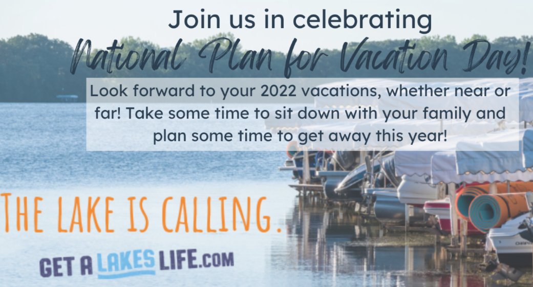 It's National Plan for Vacation Day! Looking forward to your getaway, road trip, or staycation? Take some time to plan today! Iowa Tourism has some great resources to help you: traveliowa.com
#GetALakesLife #NationalPlanforVacationDay